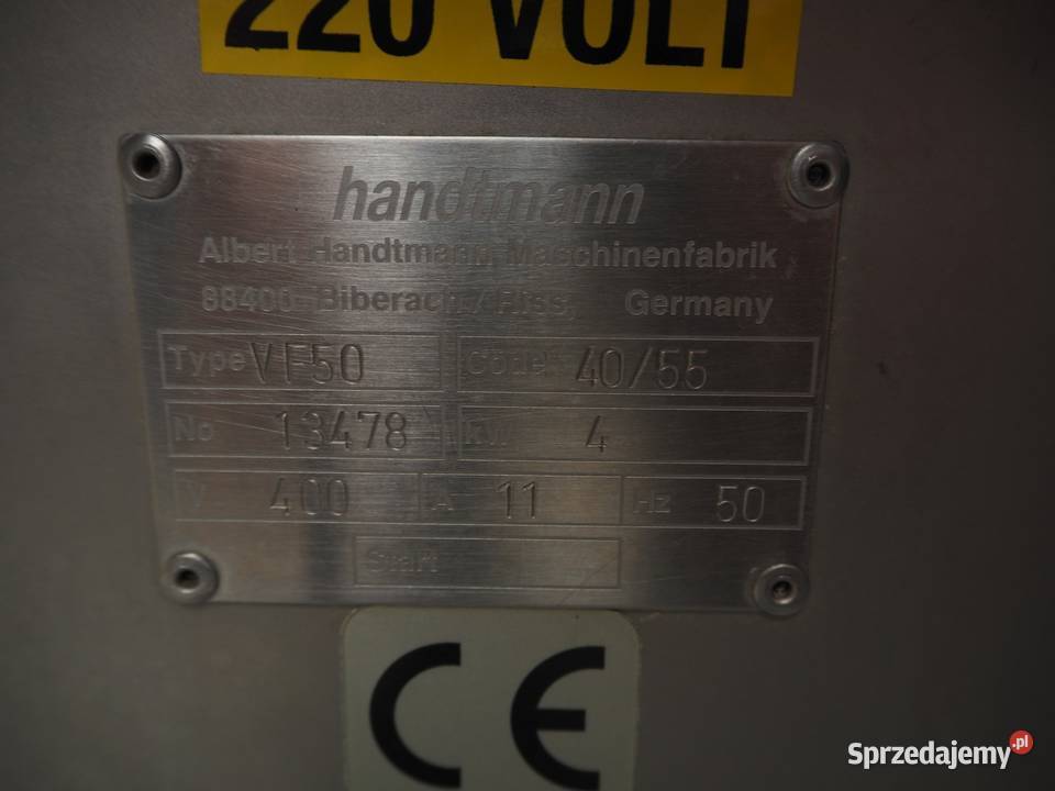 Nadziewarka próżniowa Handtmann VF50 wielkopolskie Krotoszyn