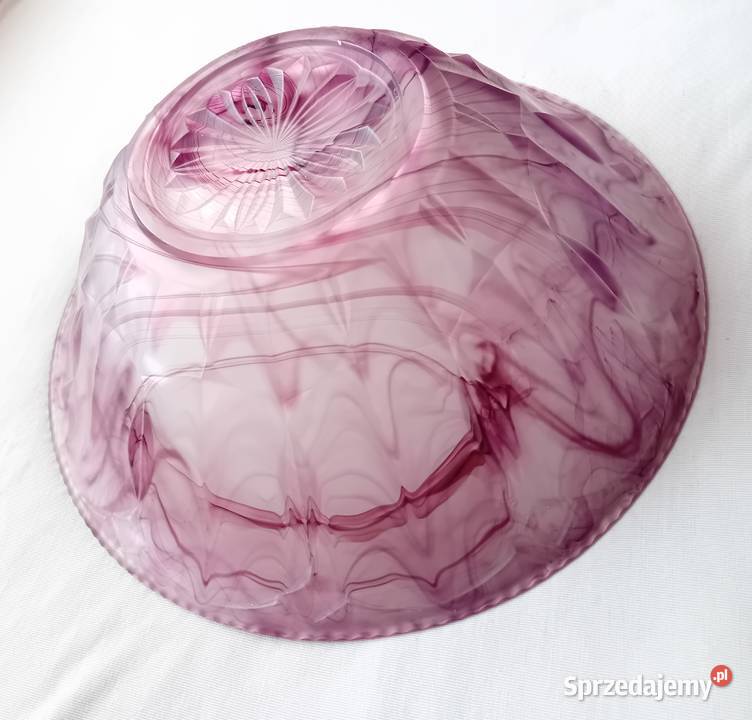Miska art deco szkło prasowane Cloud Glass I wielkopolskie Koźminek
