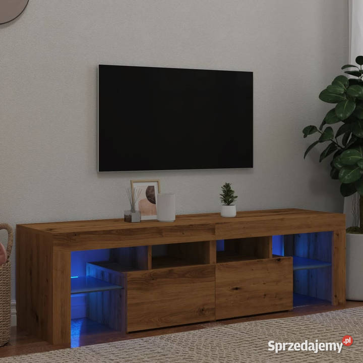 Szafka pod TV z oświetleniem LED dąb artisan Warszawa