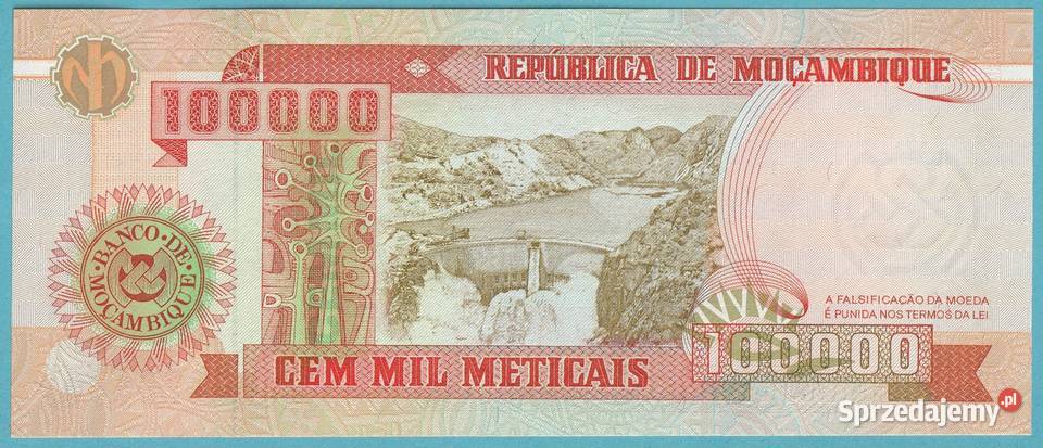 MOZAMBIK 100 000 METICAIS 1993 STAN BANKOWY UNC łódzkie Łódź