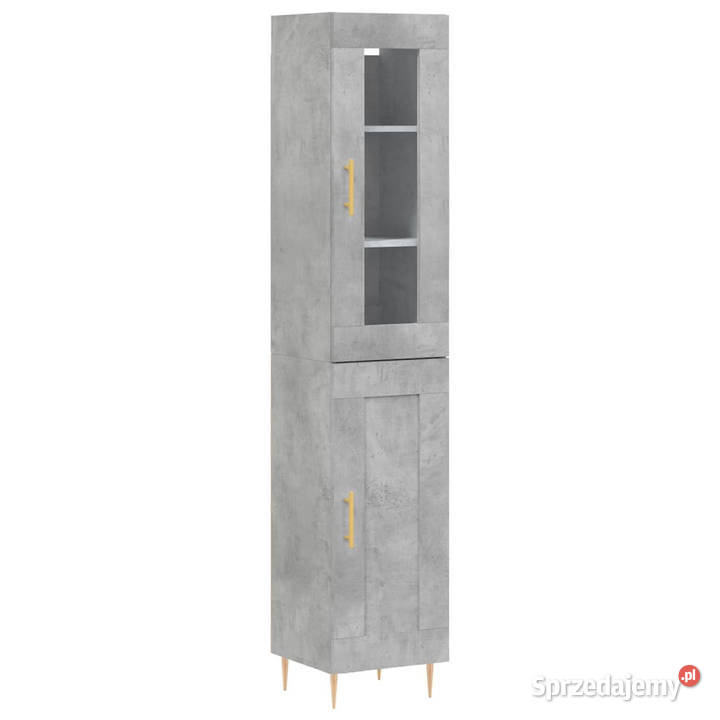 Wysoka szafka szarość betonu 345x34x180 Warszawa