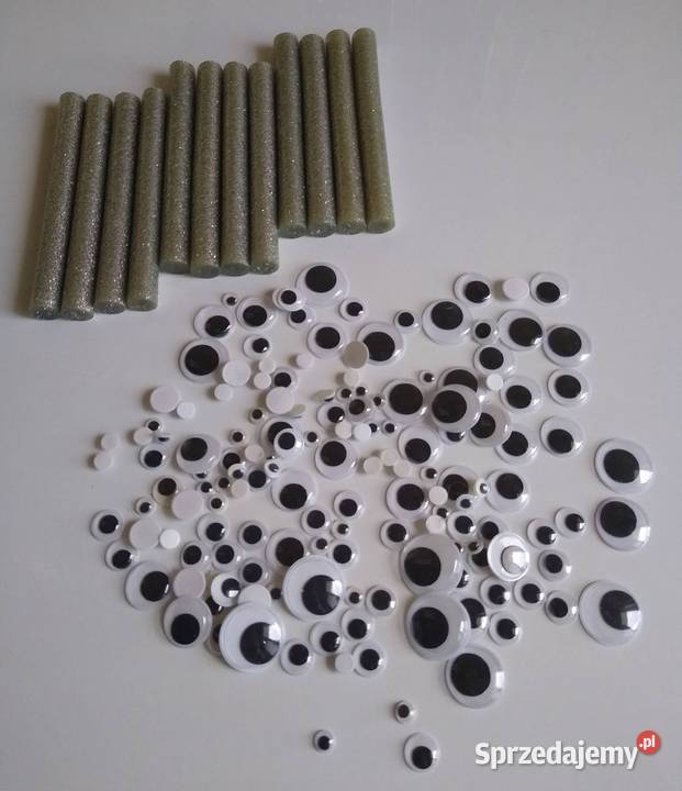 Klej na gorąco z brokatem i ruchome Oczy Zestaw Gdańsk