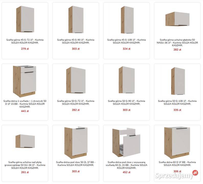 Meble kuchenne SOLEO szafki kuchenne do montażu Katowice