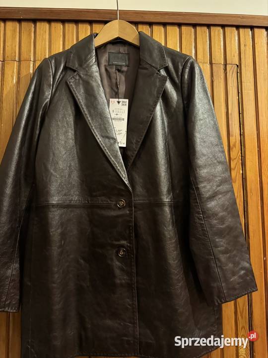 Kurtka skórzana brązowo burgundowa naturalna Bez wzoru Kurtki i płaszcze śląskie Częstochowa