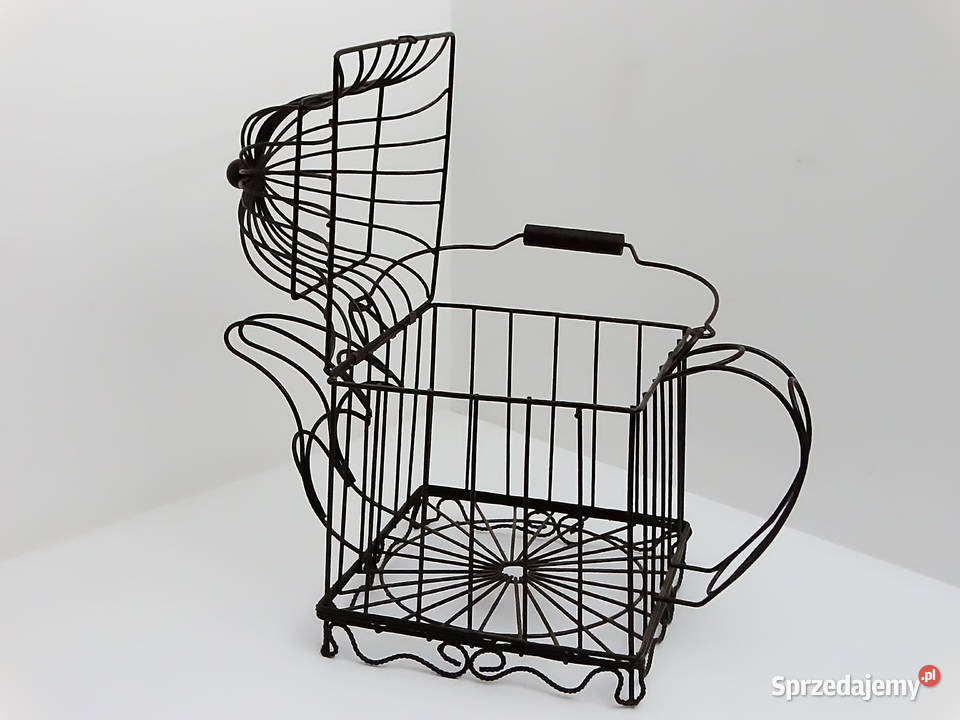 Dekoracyjna rzeźba druciana połączenie imbryka i Dla ptaków