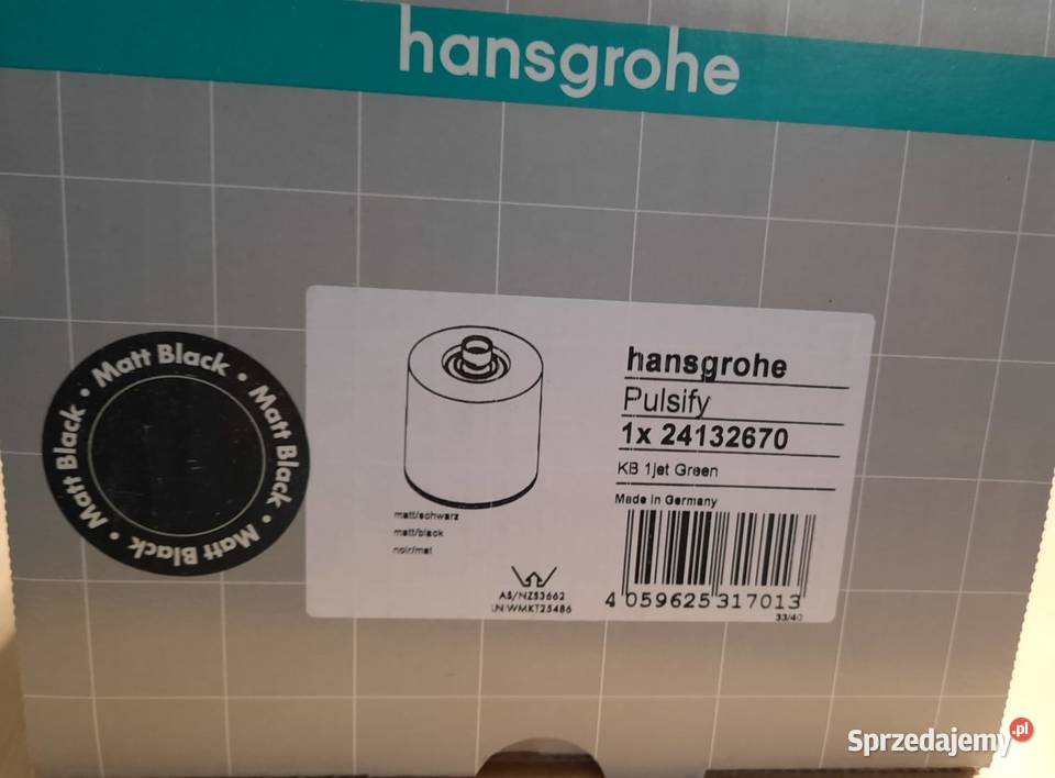 HANSGROHE Pulsify Głowica prysznicowa czarny mat Wolsztyn