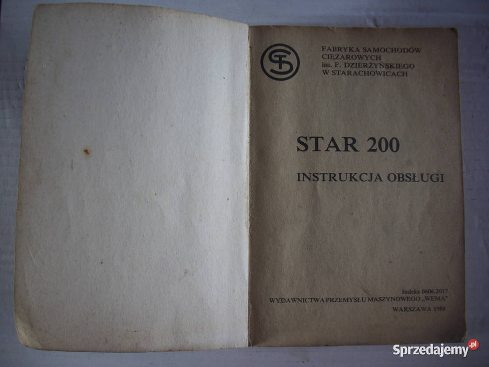 Instrukcja obsługi STAR 200 wydanie WEMA 1988 r Mąchocice Kapitulne