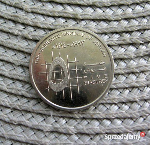 Jordania 5 Piastrów 1993r Numizmatyka