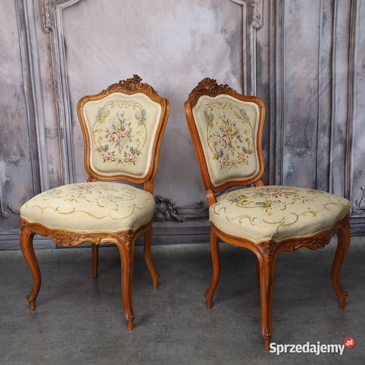 ARTexpert Para zdobionych krzeseł Ludwik do Dobrzany