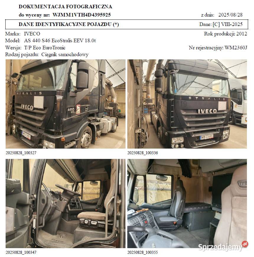 Ciągnik siodłowy Iveco AS 440 2012 r Ładzyń