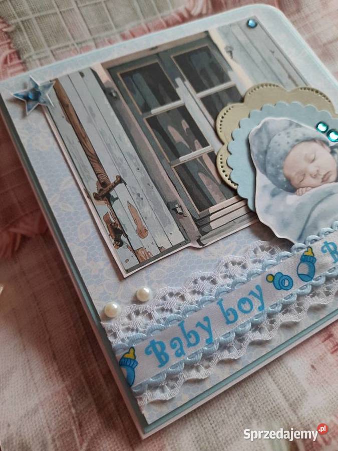 Kartka Pamiątka Chrztu ŚwiętegoPamiątka Narodzin Rękodzieło sprzedam