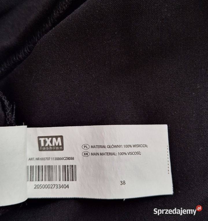 Czarna bluzka TXM 38 z wiskozy na guziki