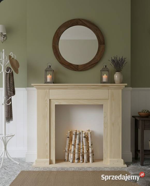 Drewniany portal kominkowy atrapa eko obudowa Warszawa
