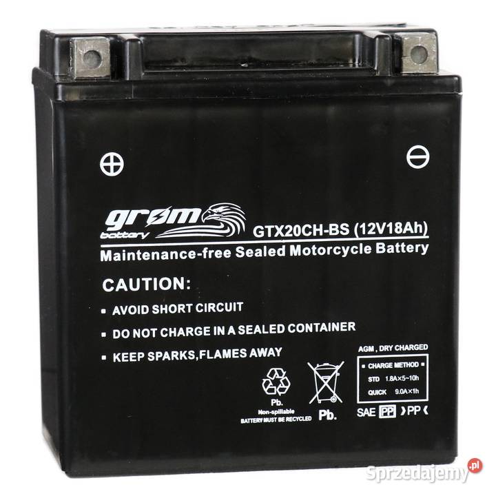 Akumulator motocyklowy GROM GTX20CHBS 12V 18Ah Pabianice