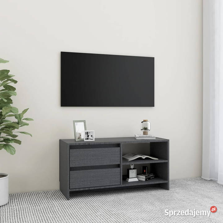 Szafka pod telewizor szara 80x31x39 lite drewno Warszawa