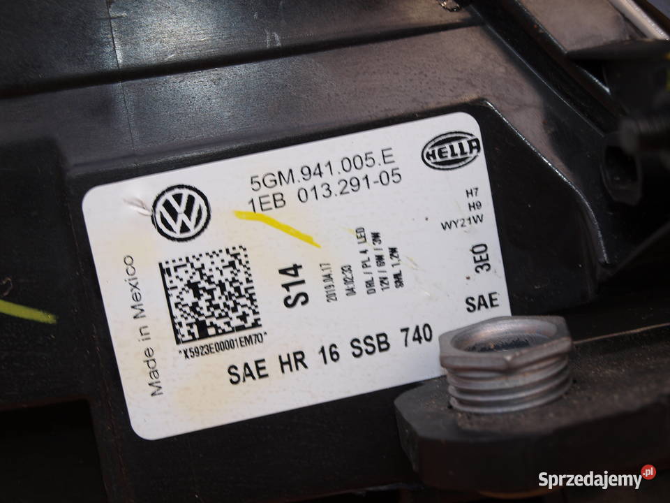 VW Golf VII 7 lampa lewa przód zwykła 2017 2020r wielkopolskie Kalisz