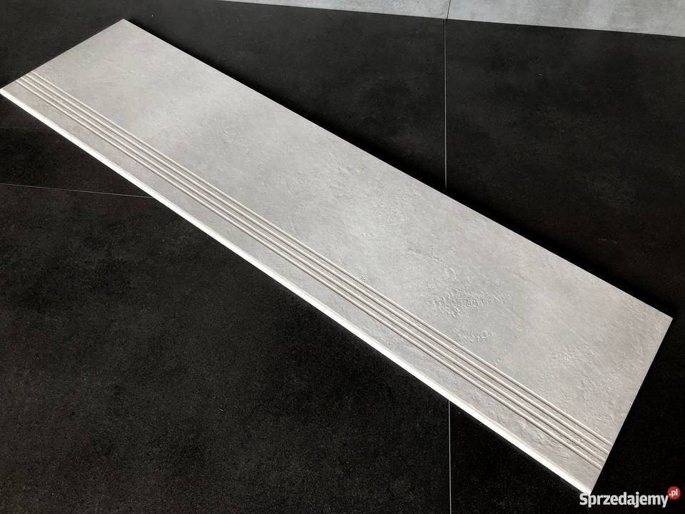 Betonowe schody szare płytki z rowkiem 120x30 Dom i Ogród Łask