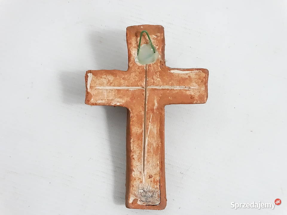 Ceramiczny Krzyż Ścienny Rękodzieło Gliniana Biłgoraj