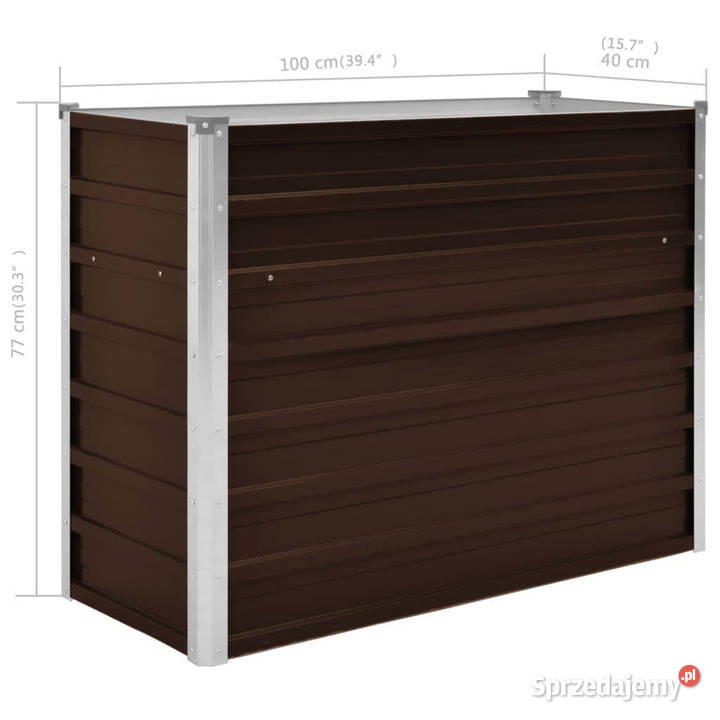Podwyższona donica brązowa 100x40x77 mazowieckie Warszawa sprzedam