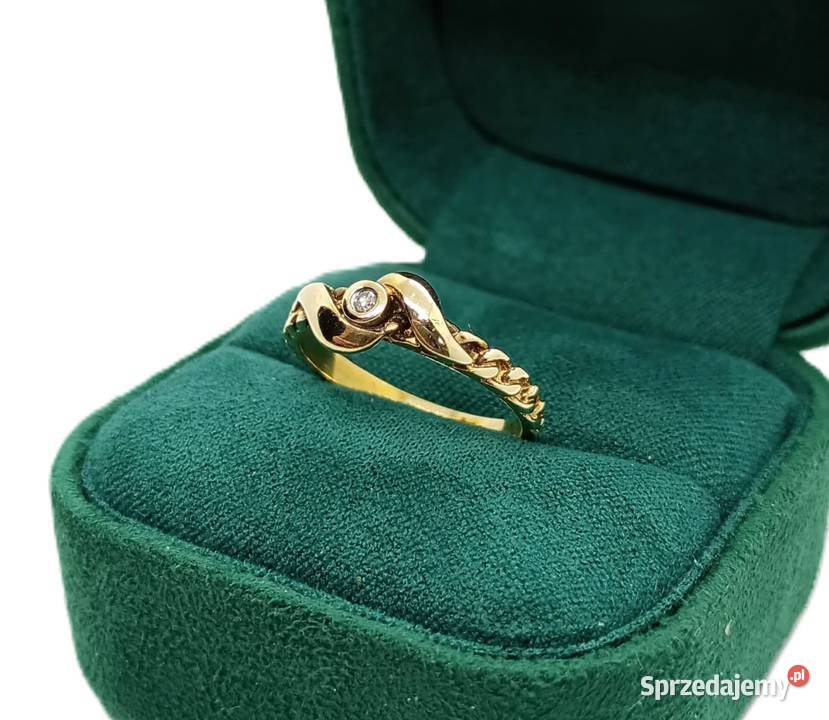 Złoty Pierścionek z Diamentem pr 333 189g R12 Elbląg