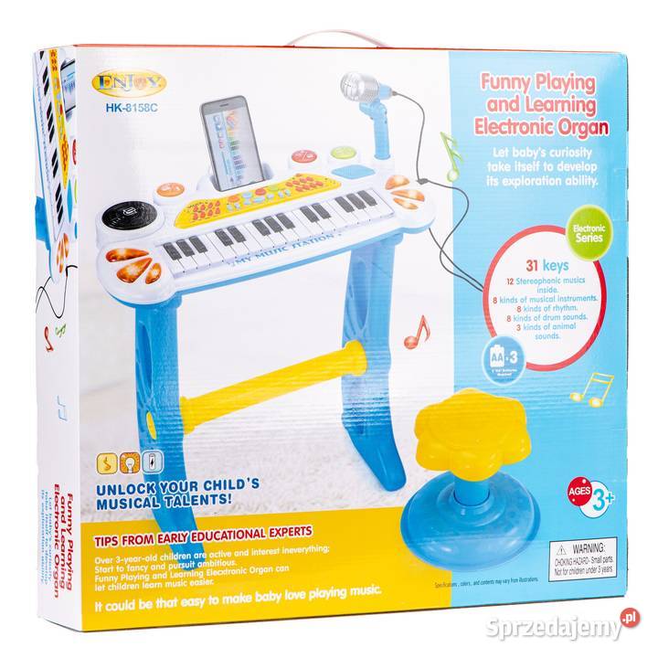 Keyboard organki pianinko z mikrofonem mp3 niebieski sprzedam