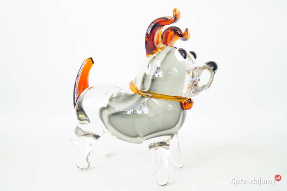 Figura szklana figura Murano style pies piesek Gizałki sprzedam