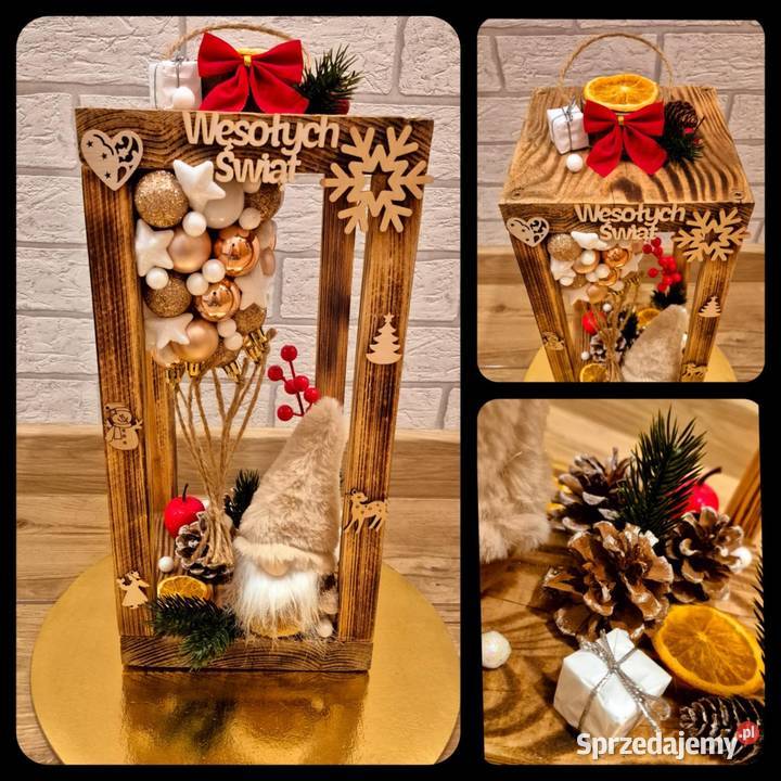 Stroiki świąteczne ze skrzatami lampiony Boże Narodzenie Czarże