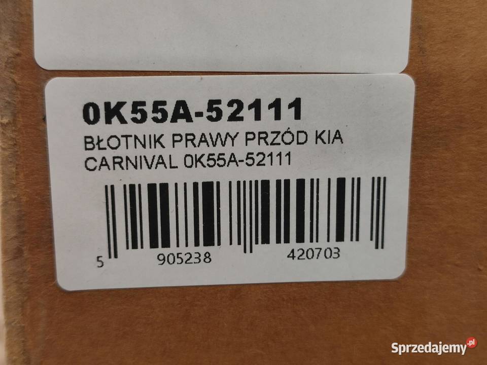 BŁOTNIK PRAWY PRZÓD KIA CARNIVAL I 19982001 osobowe sprzedam