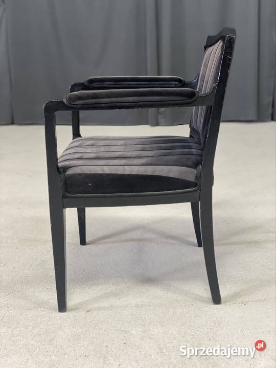 Fotel art dco vintage czarny tapicerowany styl Budno