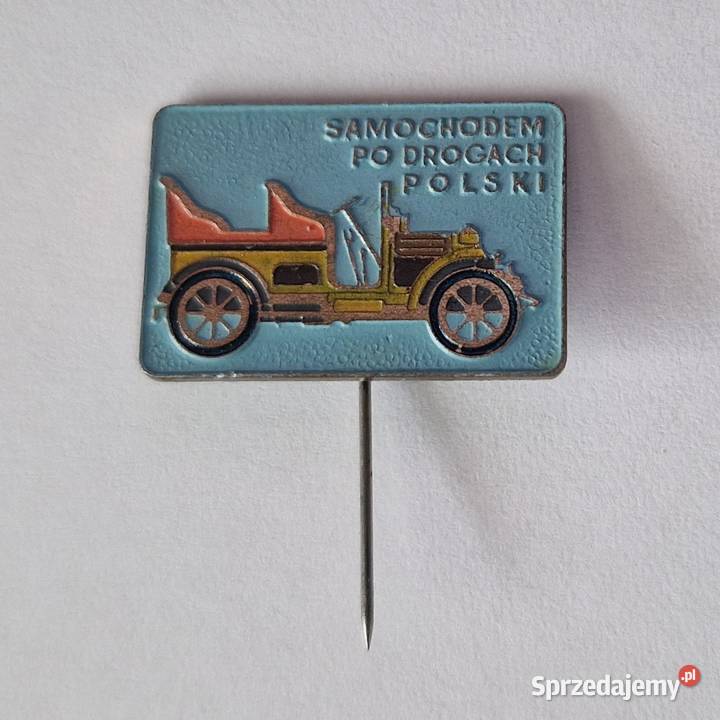 Samochodem drogach Polski vintage przypinkapin mazowieckie Warszawa