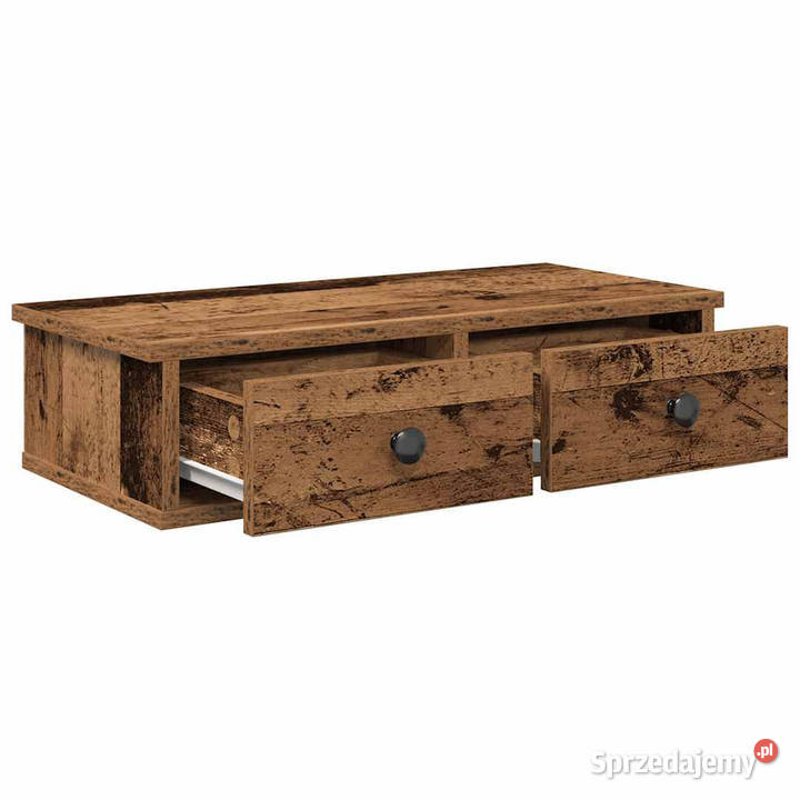 Półka ścienna z szufladami stare drewno 60x25x15 Warszawa