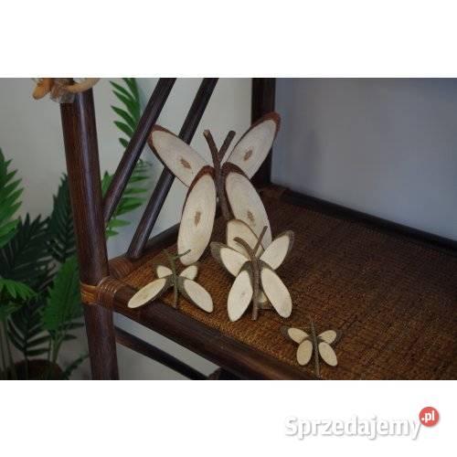 Zestaw dekoracji drewnianych motyle handmade