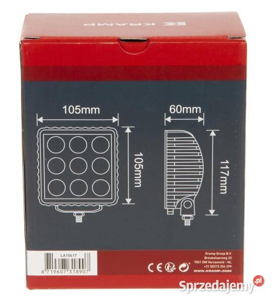 Lampa robocza LED kwadratowa 27W 500lm niebieska Oświetlenie Kamionna sprzedam