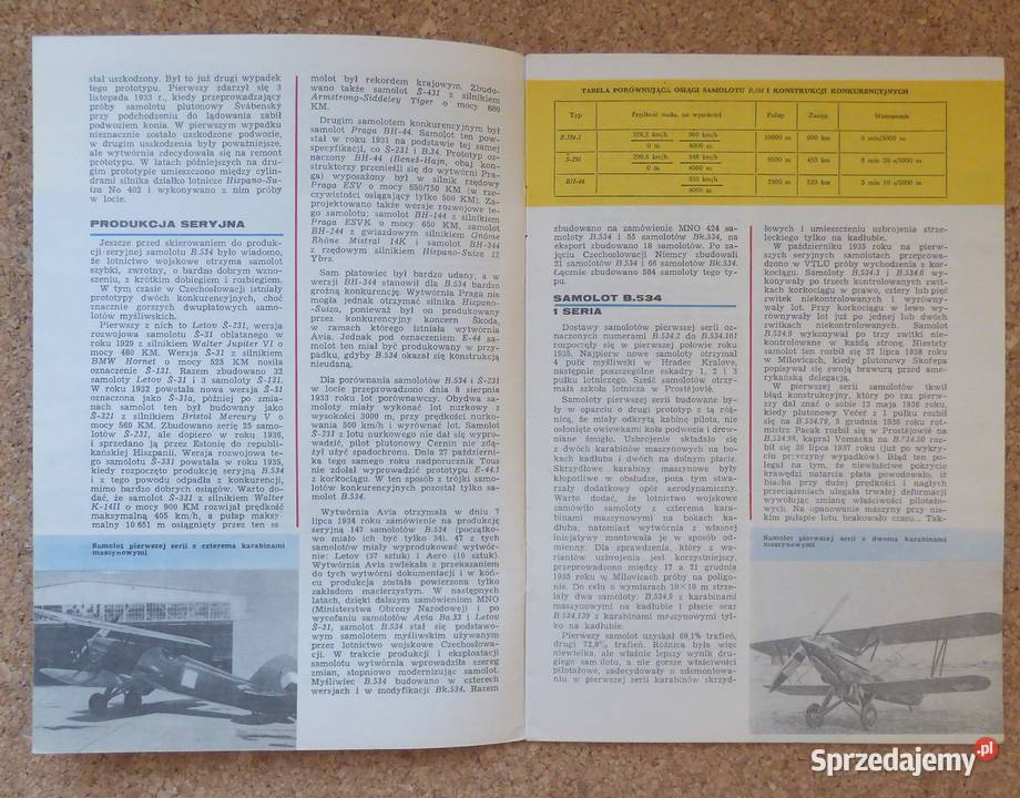 W Samolot myśliwski Avia B 534 TBiU militaria, broń, wojskowość Warszawa