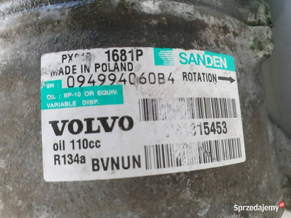 SPRĘŻARKA KLIMATYZACJI Volvo XC60 24 D5 pompa lubelskie Chełm