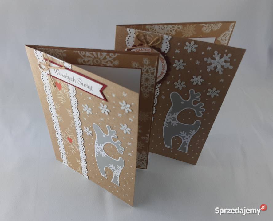 Ręcznie robione kartki na Boże Narodze Renifer kujawsko-pomorskie Zbójno