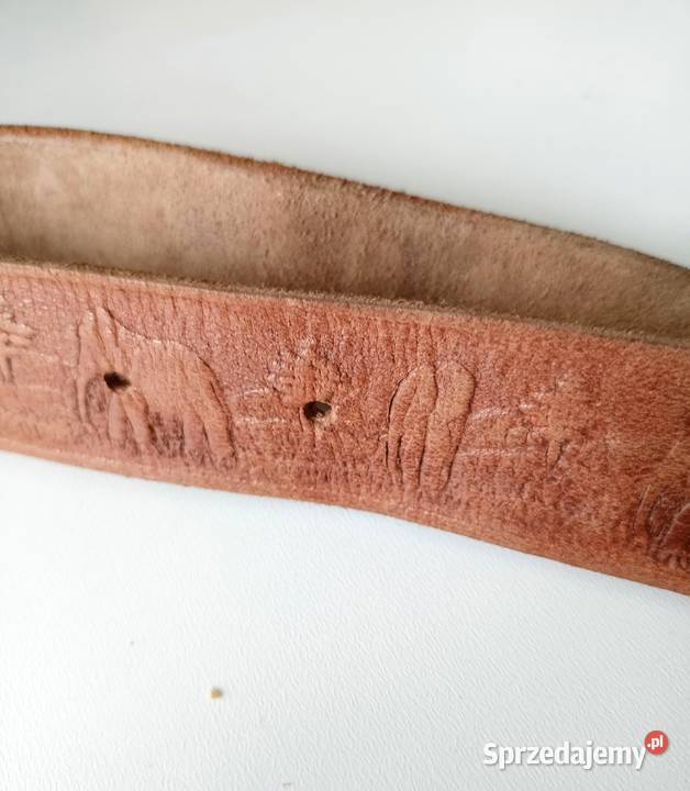 Pasek skórzany męski z PRLu vintage Łódź