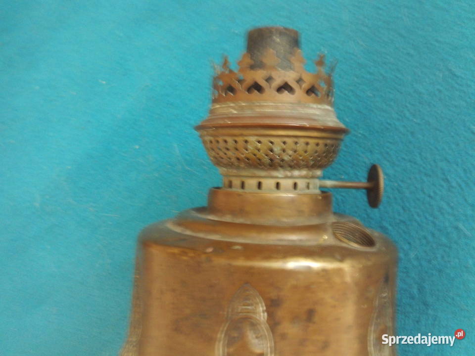 Duża stara mosiężna lampa naftowa wisząca Kalisz sprzedam