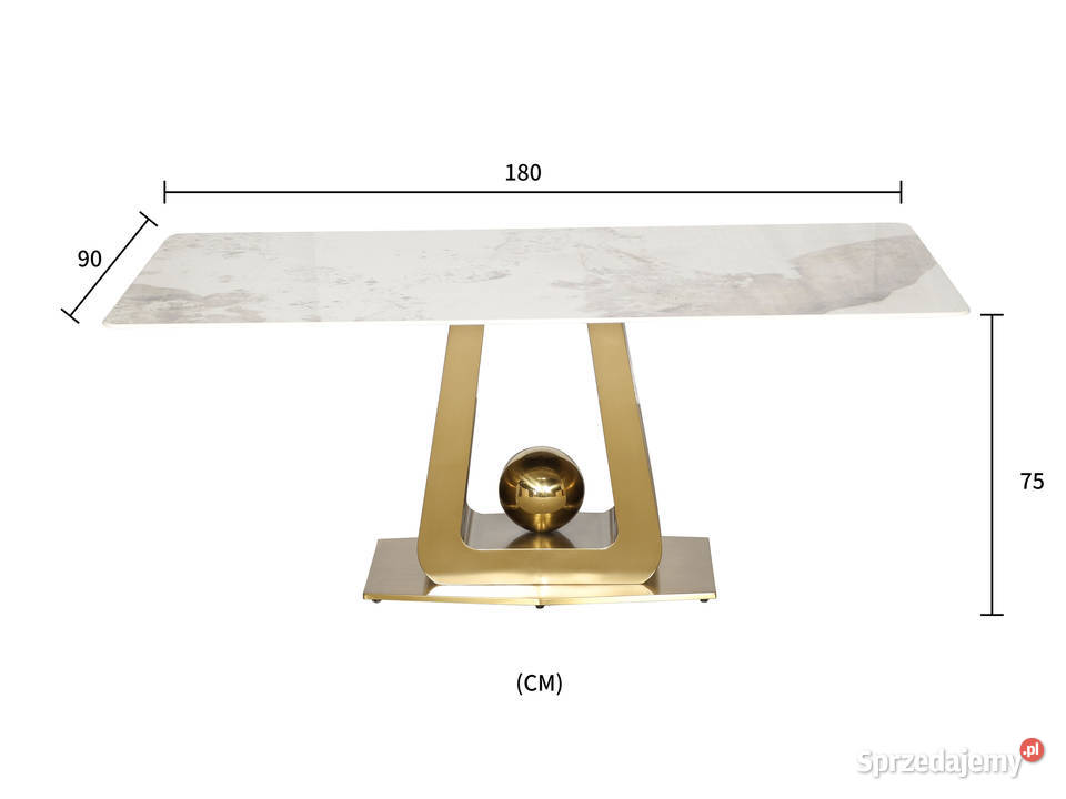 Stół złoty okrągły Glamour Nowojorski Milenio z Stoły Golkowice