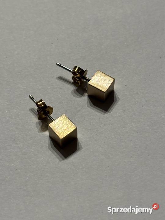 Kolczyki kostki złote wkrętki Bydgoszcz