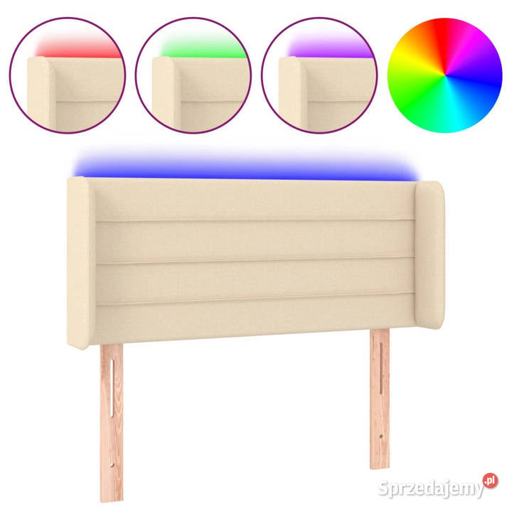 Zagłówek do łóżka z LED kremowy 103x16x7888 Warszawa