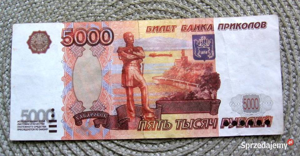 Rosja 5000 Rubli 1997r Numizmatyka Kalisz