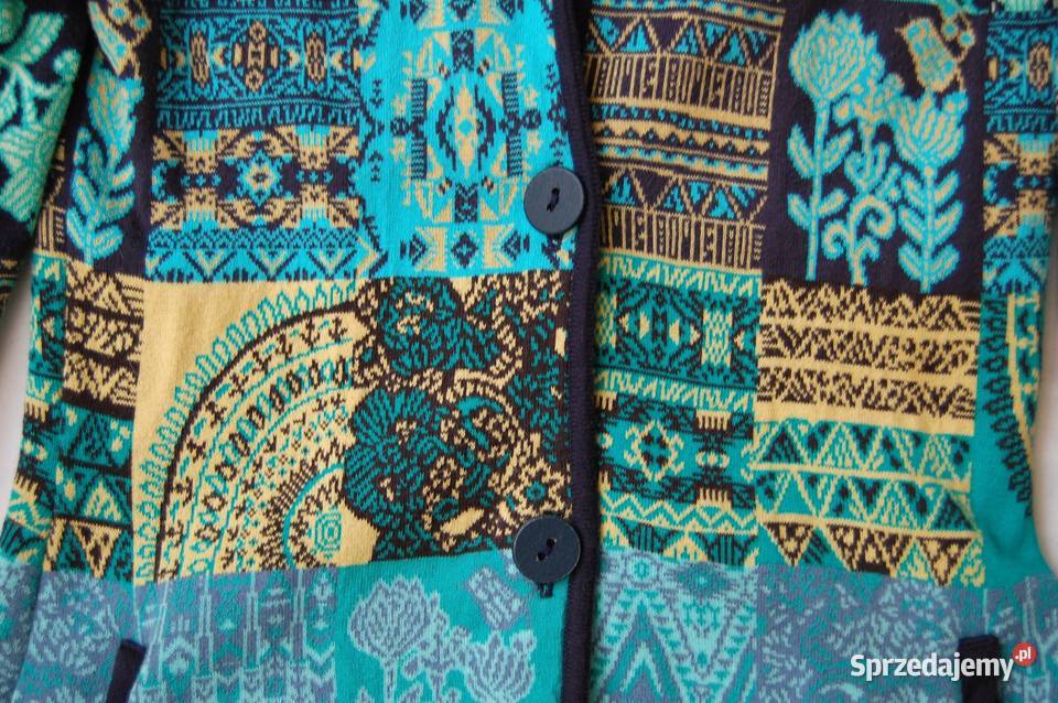 KOOI Knitwear turkusowy kardigan sweter damski lubelskie