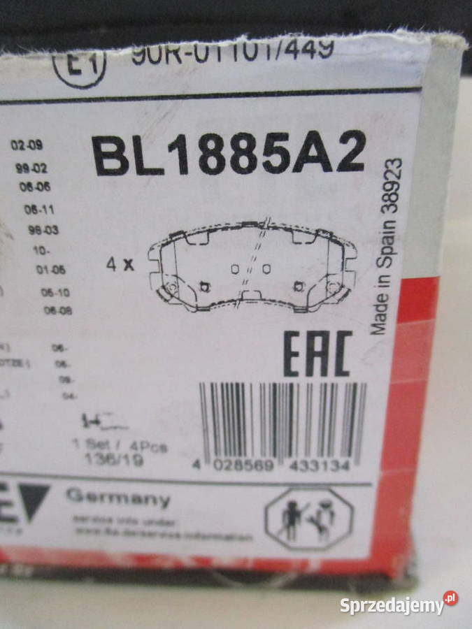 Klocki hamulcowe Hyundai SonataKia MagentisVenga Łódź