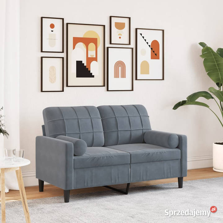 2osobowa sofa z poduszkami ciemnoszara 120 Warszawa
