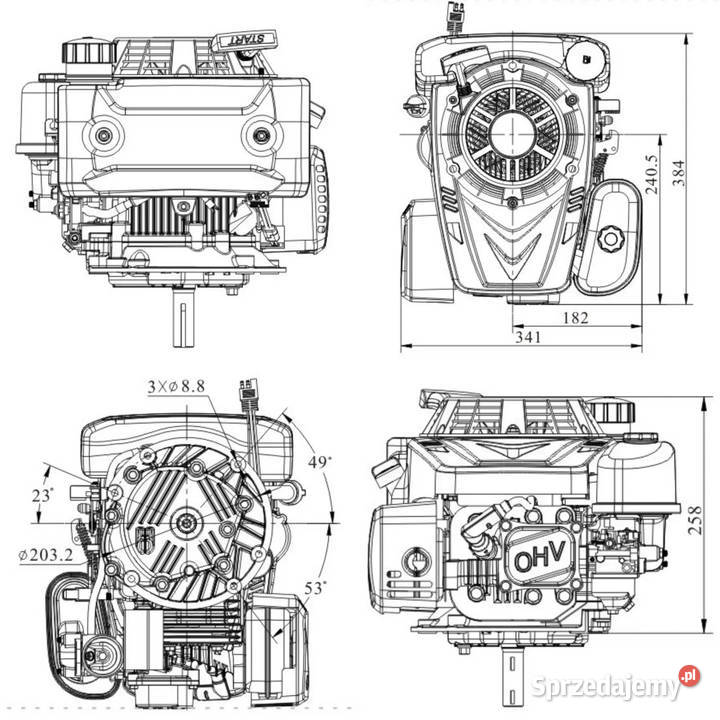 Silnik spalinowy LONCIN LC1P75F wał 22mm 7 Wrocław