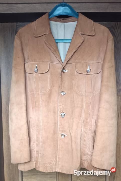 Kurtka skórzana męska marynarka zamszowa Vintage Zbylitowska Góra