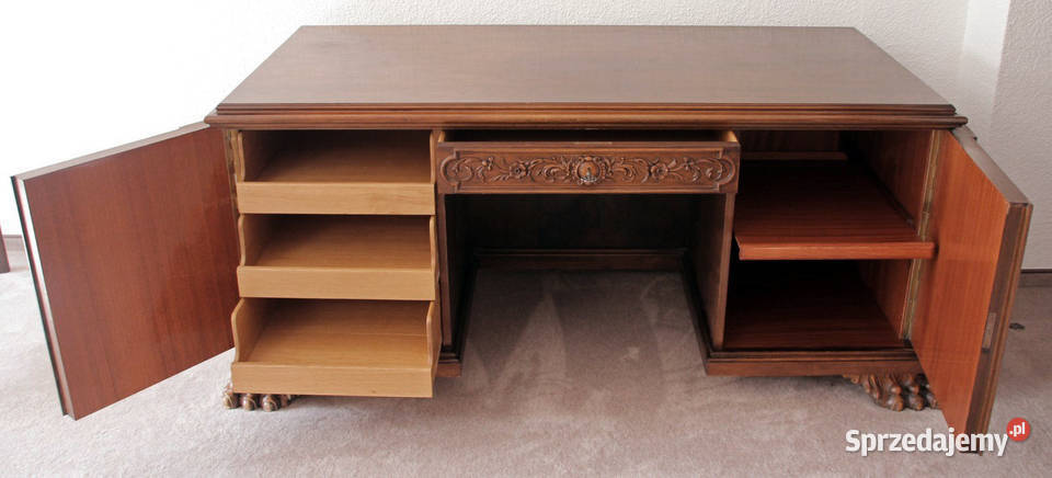 Neorenesansowy komplet gabinetowy Biurko i