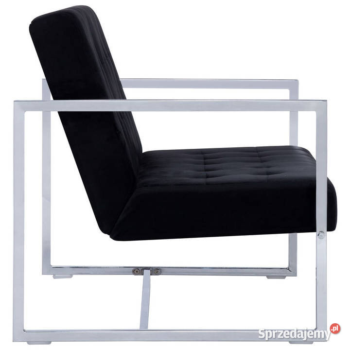 2osobowa sofa z podłokietnikami czarna chrom i Warszawa sprzedam