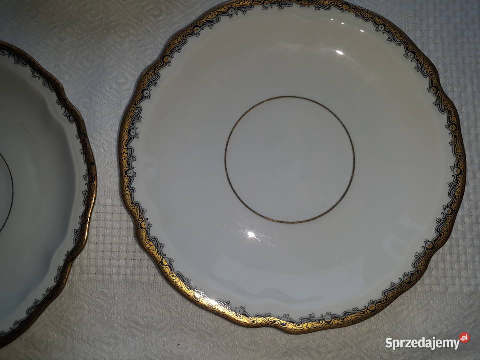 talerz talerze porcelana w kwiatki złocenia Gdańsk
